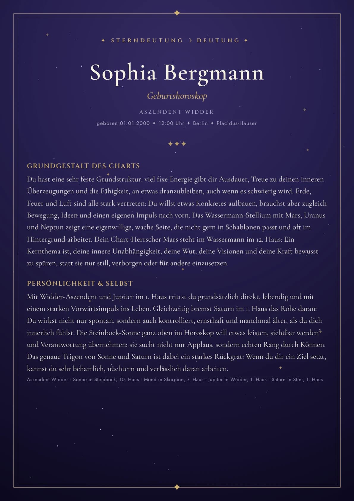 Beispielseite – Geburtsanalyse